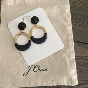 J. Crew Black and Gold Modern Geometric Earrings